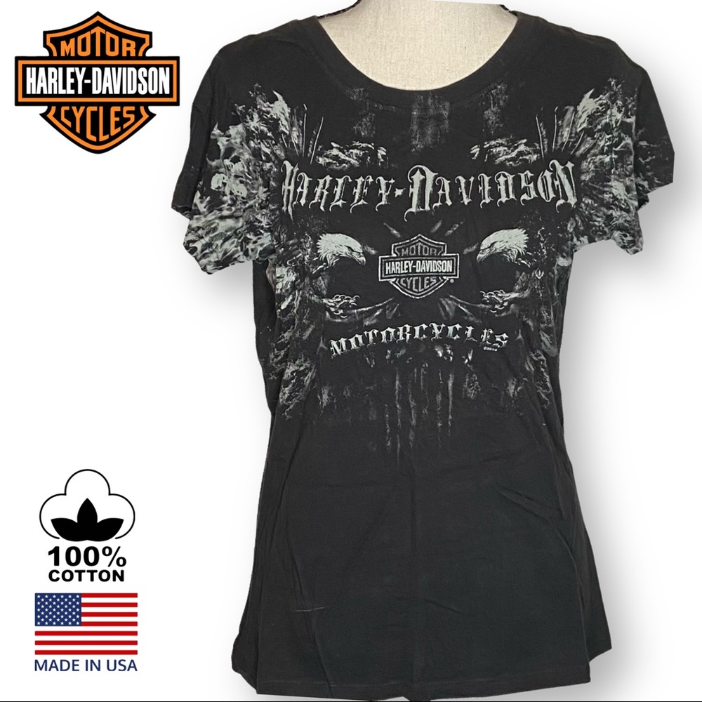 Harley Davidson Tee w/ reflective back logo Made in USA Size XL